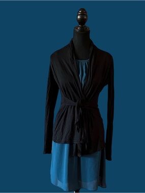 🇨🇦 RW&Co. Black Wrap with Teal Dress